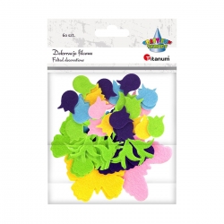 Naklejki filcowe kwiatki 60 szt.