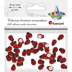 Naklejki biedronki z drewan / 40szt/ 8x11mm TITANUM 388809